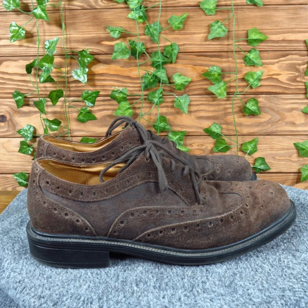 Rockport DMX Men Casual Wingtip Oxford Shoe‎ Size 10 Brown Suede Brogue APM11345